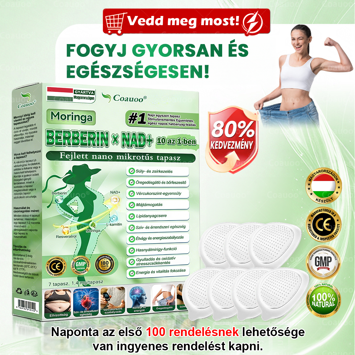 hivatalos üzlet | 𝐂𝐨𝐚𝐮𝐨𝐨® 𝗠𝗼𝗿𝗶𝗻𝗴𝗮 × 𝗕𝗲𝗿𝗯𝗲𝗿𝗶𝗻𝗲 𝟭𝟬 az 1-ben Karcsú és Egészséges Nano Mikrotűs Tapasz✨✨