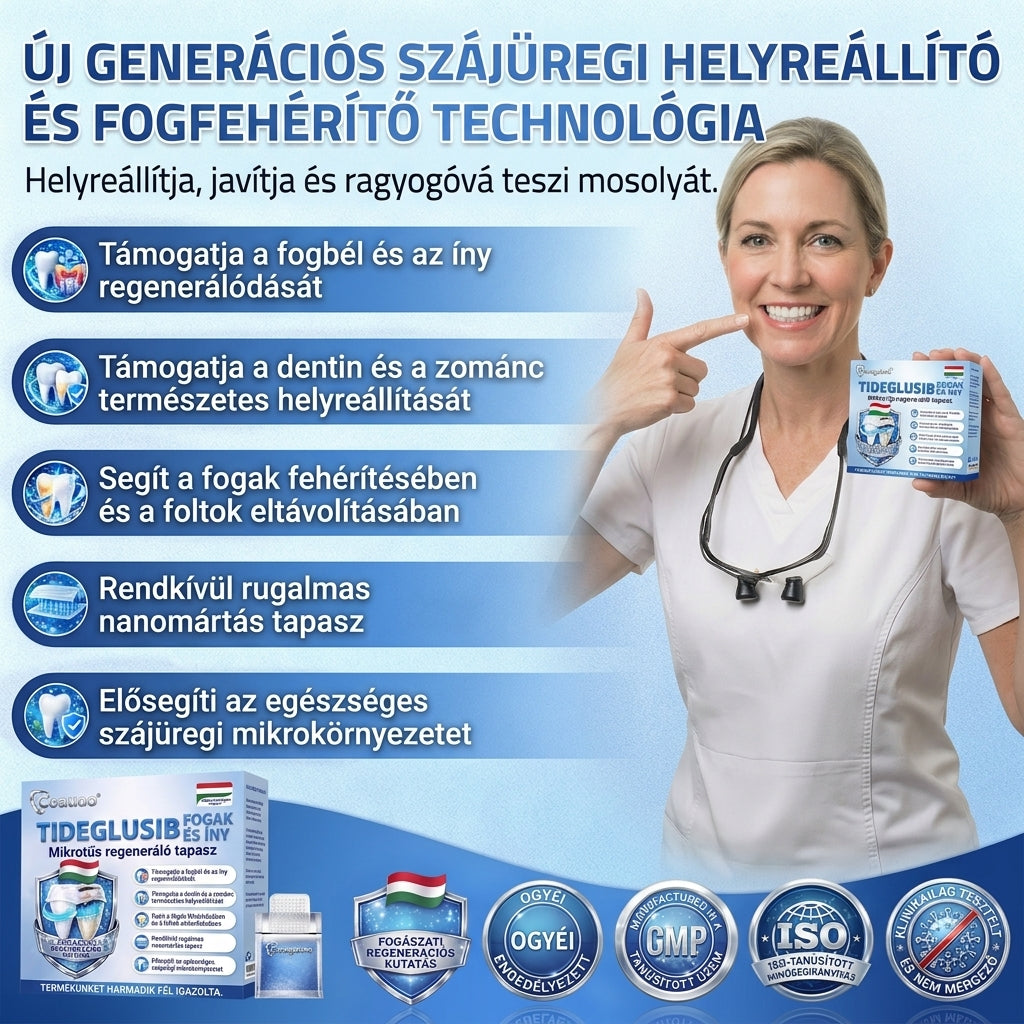 🦷 Mondj búcsút az érzékenységnek és kellemetlenségeknek! 𝐂𝐨𝐚𝐮𝐨𝐨® Tideglusib szájcsíkok – gyors regenerálás a fogaknak és az ínynek 😊